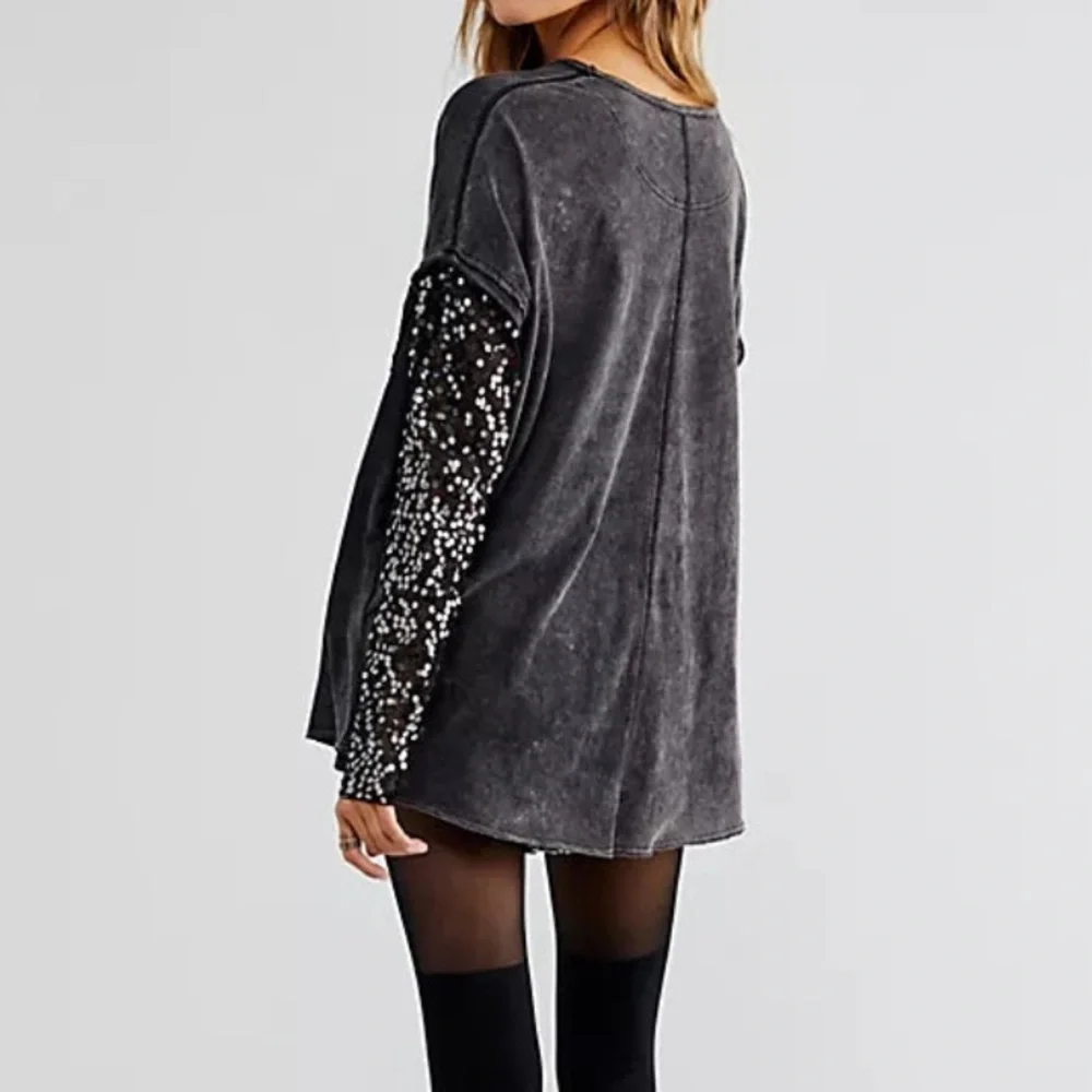 Free People Sequin Sleeve Celine Tee